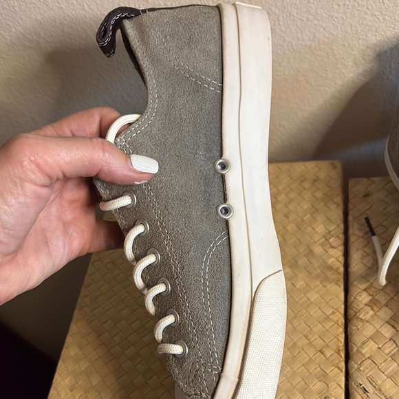 Jack Purcell Gray Suede Low Top Sneakers Converse size 9.5 - Picture 10 of 16